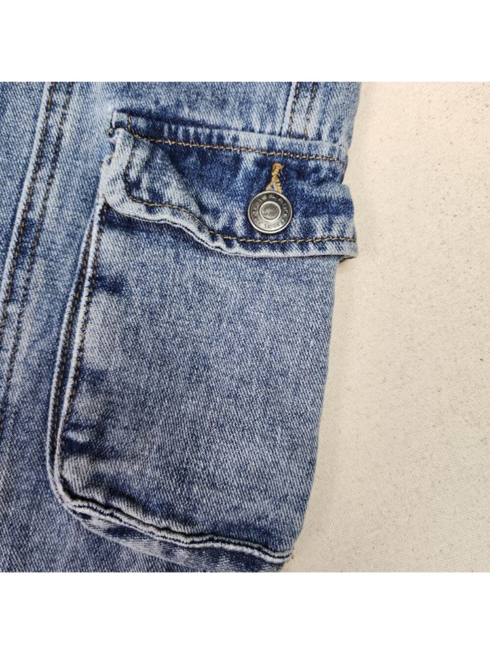 RSQ Girls Wide Leg Mid Rise Streetwear Skater Blue Cargo Jeans Sz 12 24/25 - Picture 3 of 12